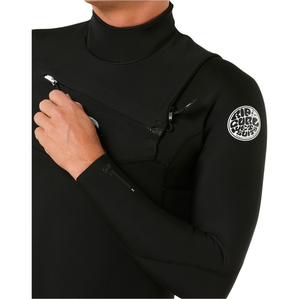 2026 Rip Curl Dawn Patrol Pro 4/3mm Chest Zip Våddragt 16WMFS - Til Mænd Black